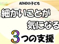 「ADHDの子ども,細かいことが気になる,3つの支援」の文字