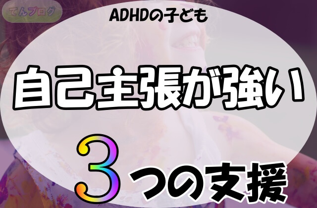 「ADHDの子ども,自己主張が強い,3つの支援」の文字