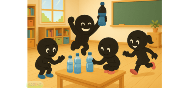 「ペットボトル並べ」活動イメージ画像